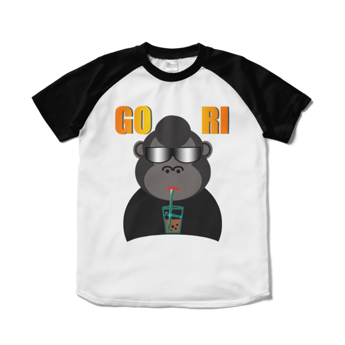 ラグランTシャツ - S - ホワイト×ブラック