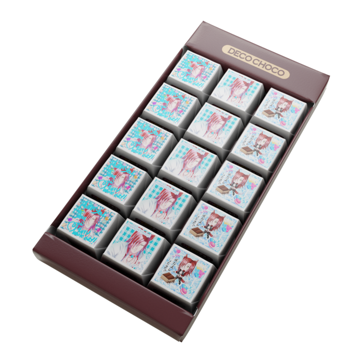 DECOチョコ - 列ごとにデザイン-15個入り