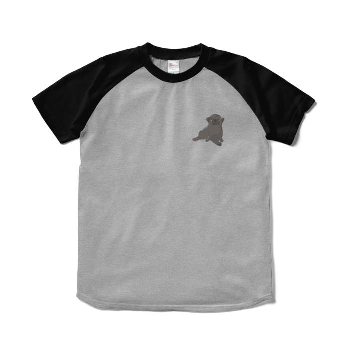 ラグランTシャツ - S - 杢グレー×ブラック