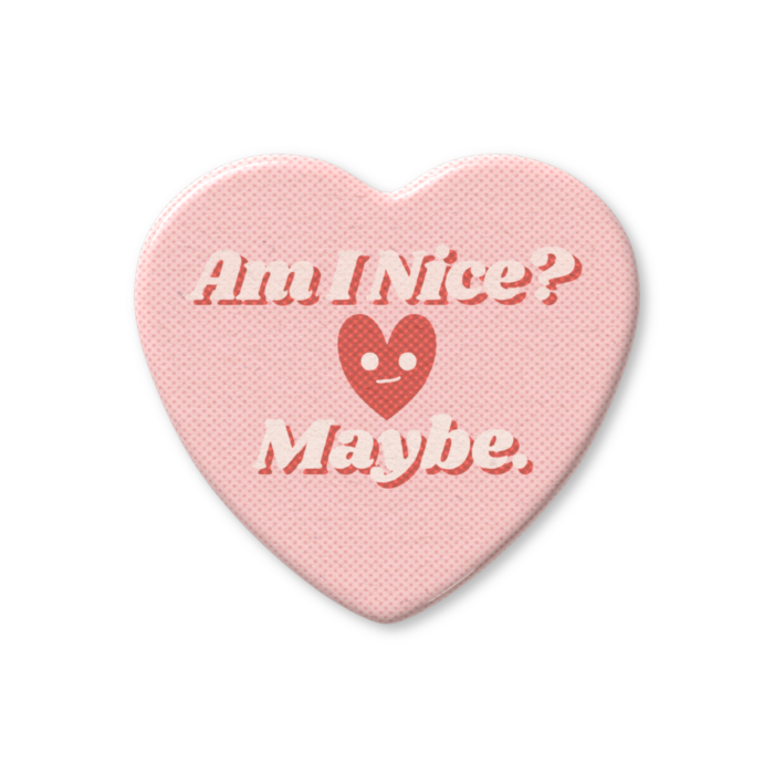 ハート缶バッジ - 57 × 52.5mm