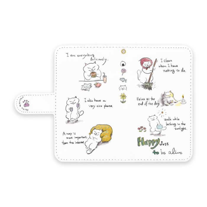 手帳型Androidケース - S - ストラップ穴 あり