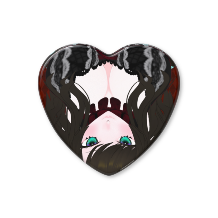 ハート缶バッジ - 57 × 52.5mm