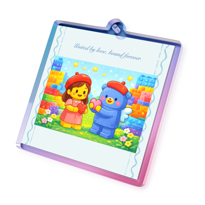 オーロラアクリルキーホルダー - 50 × 50mm