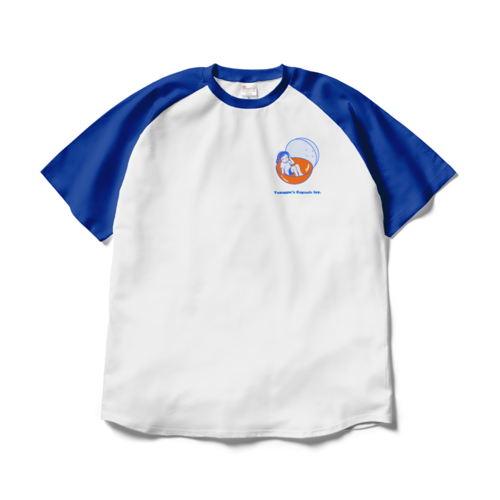 ラグランTシャツ - XL - ホワイト×ロイヤルブルー