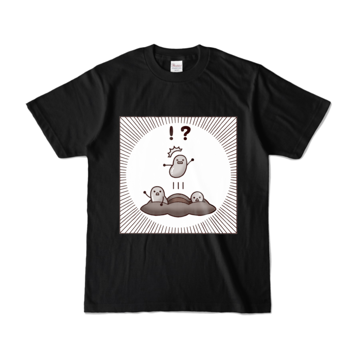 カラーTシャツ 白黒ver 黒 S