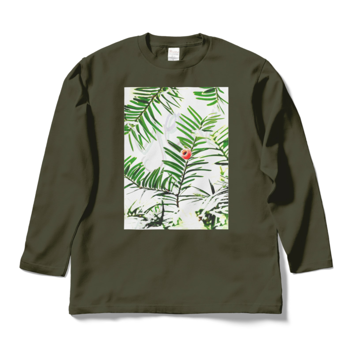 【文字あり】ロングスリーブTシャツ - L - アーミーグリーン
