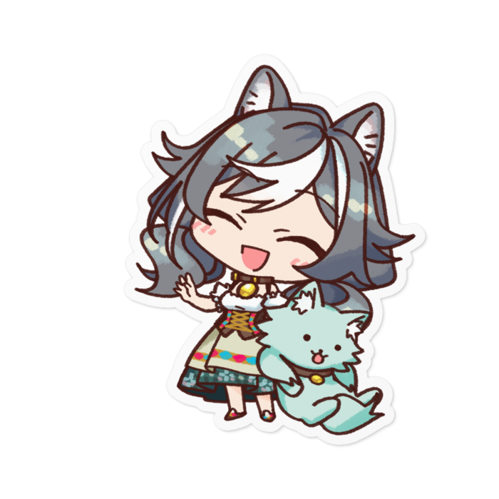 ステッカー[にっこり]  100 x 100 (mm)