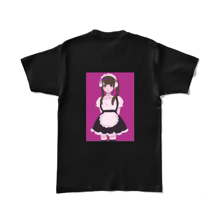 背面 カラーTシャツ - L - ブラック (濃色)(1)