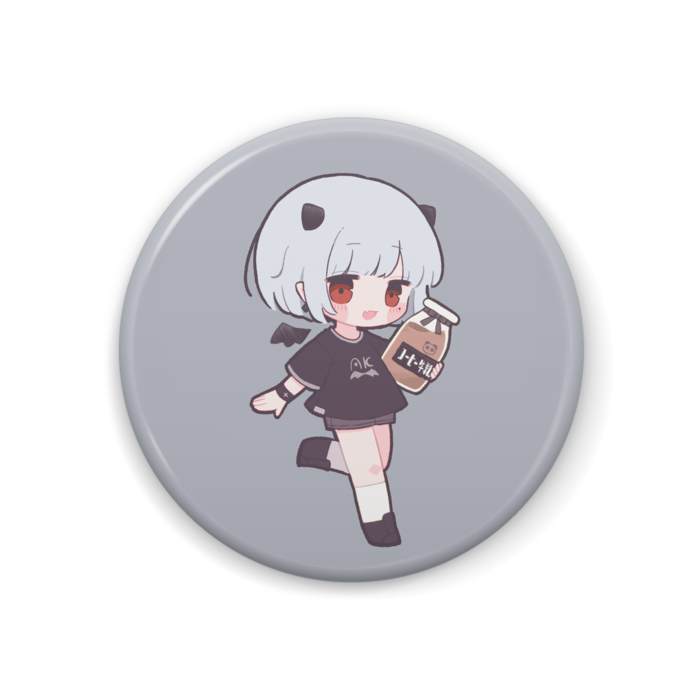 缶バッジ グレー 44mm / 徽章 灰色 圆形44mm