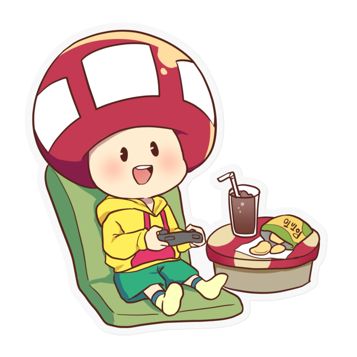 たちばな【ゲーム日和 窓無しver】ステッカー 背景色：クリア（100x100mm）