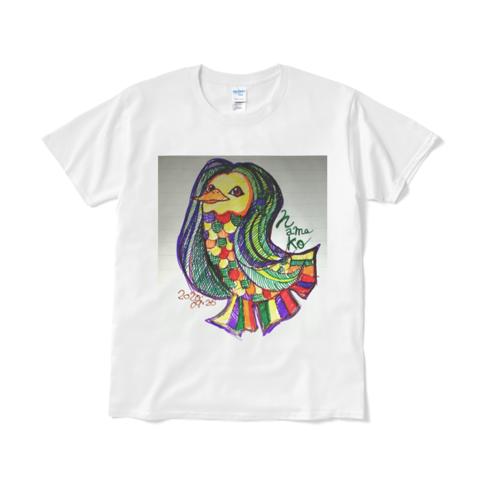 アマビエ疫病退散 生生子作 Tシャツ(短納期) - L - ホワイト