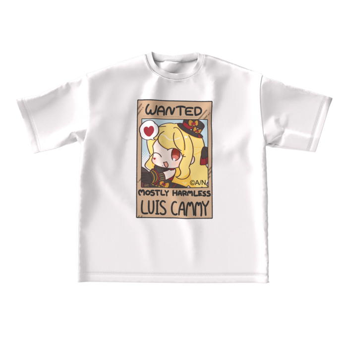ルイキャミ手書きビッグシルエットTシャツ-L
