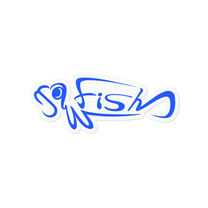 ステッカー(ホワイト) - 100 x 100 (mm)blue