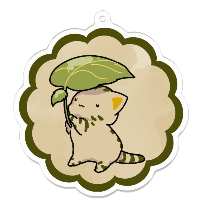 はっぱ傘 アクリルキーホルダー - 70 x 70 (mm)(2)