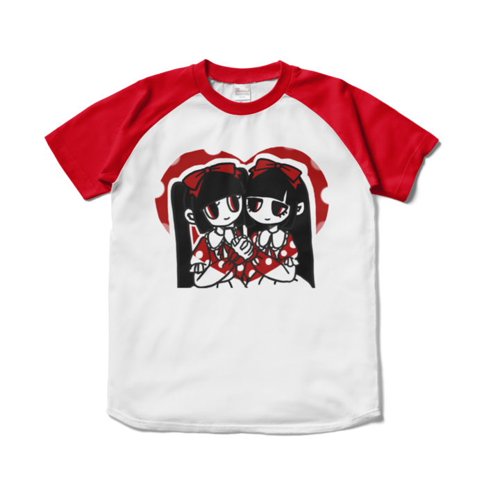 ラグランTシャツ - S - ホワイト×レッド