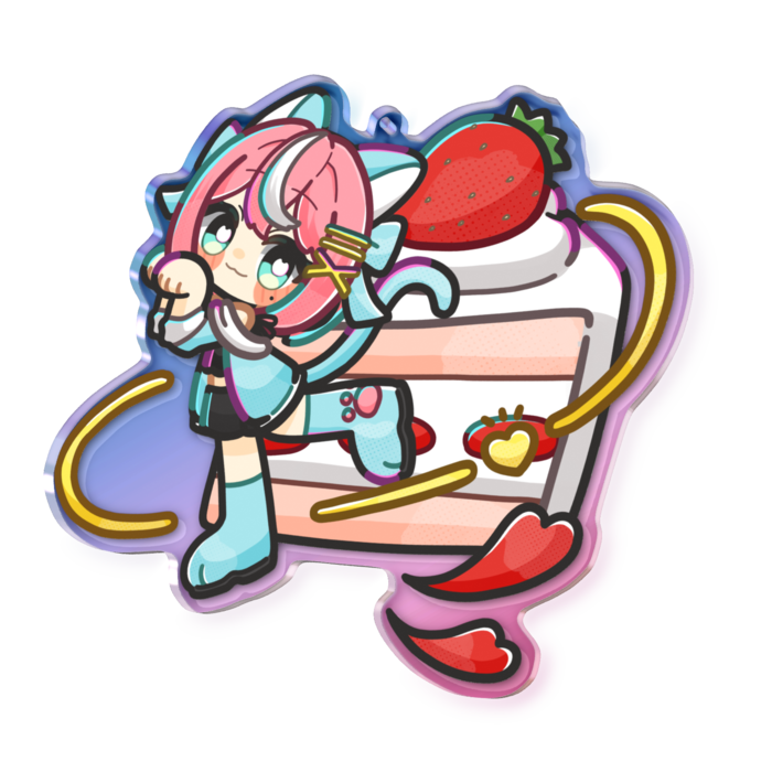 オーロラアクリルキーホルダー - 100 × 100mm