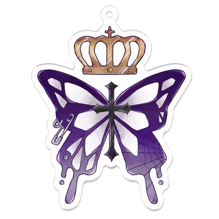 3周年記念【butterflyロゴ】アクリルキーホルダー - 70 x 70 (mm)