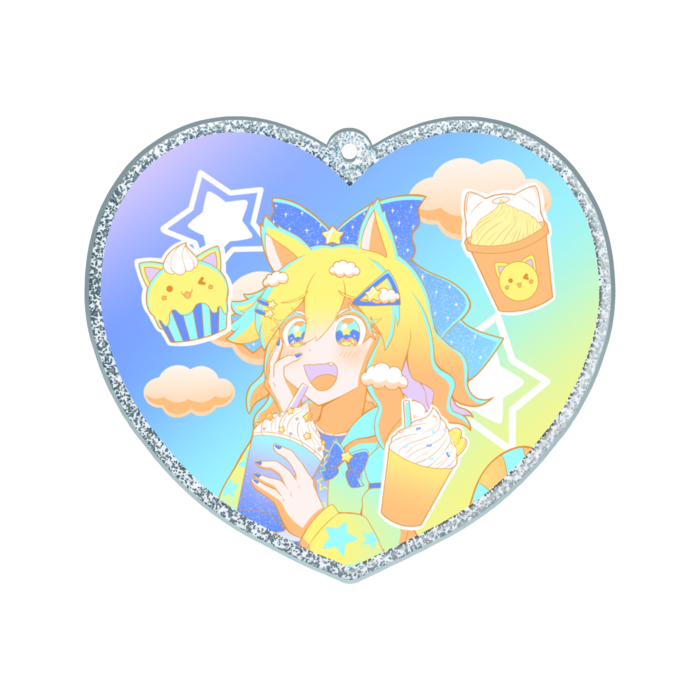 ラメアクリルキーホルダー - 70 × 70mm - キラリア