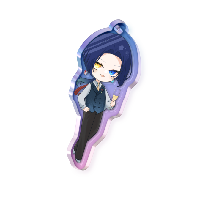 オーロラアクリルキーホルダー - 紺夜狐