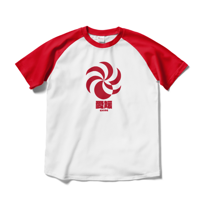 ラグランTシャツ - M - ホワイト×レッド