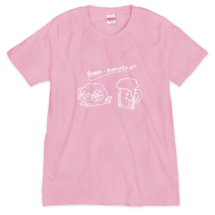 Tシャツ（シルクスクリーン印刷）Sピンク