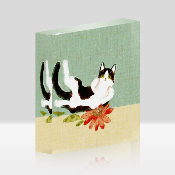 アクリルブロックホワイト水 - 100x100mm