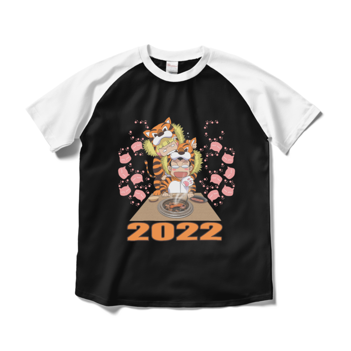 ラグランTシャツ - M - ブラック×ホワイト