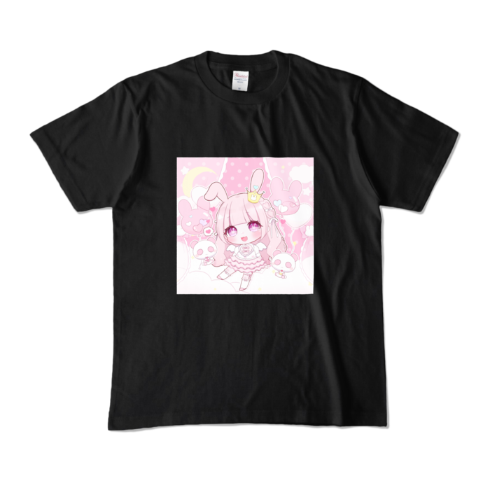 カラーTシャツ - M - ブラック (前面)