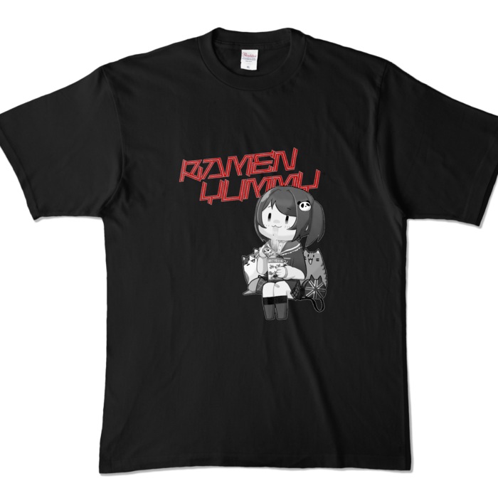 モノクロ：Tシャツ - XL - ブラック （濃色）