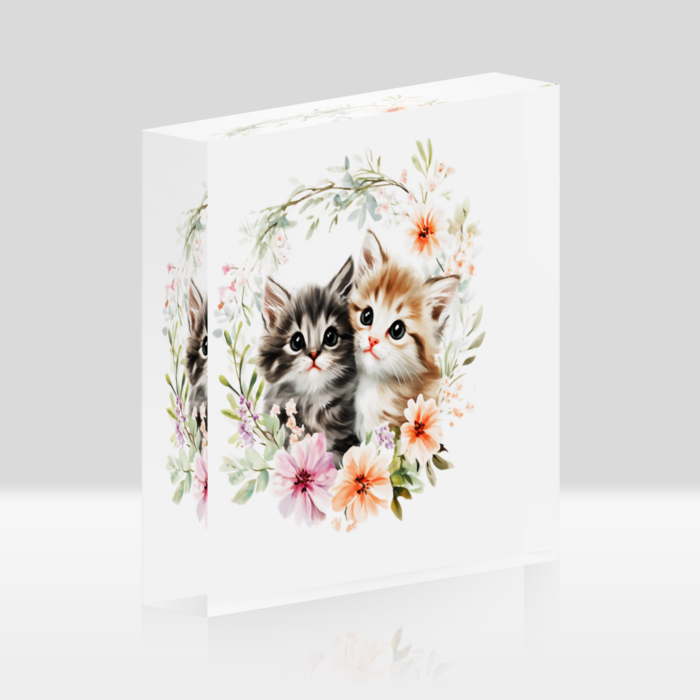 アクリルブロック背景白 - 100x100mm