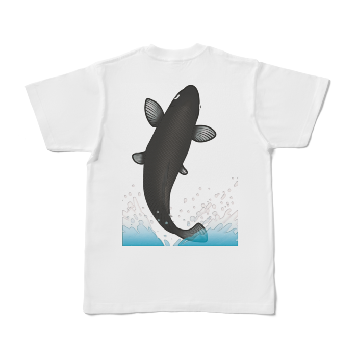 黒鯉 真鯉 が水面から飛び上がるtシャツ Shop嬉々ゆう Booth