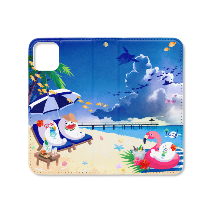 手帳型iPhoneケース(ベルトなし) - iPhone 11 - ストラップ穴 あり