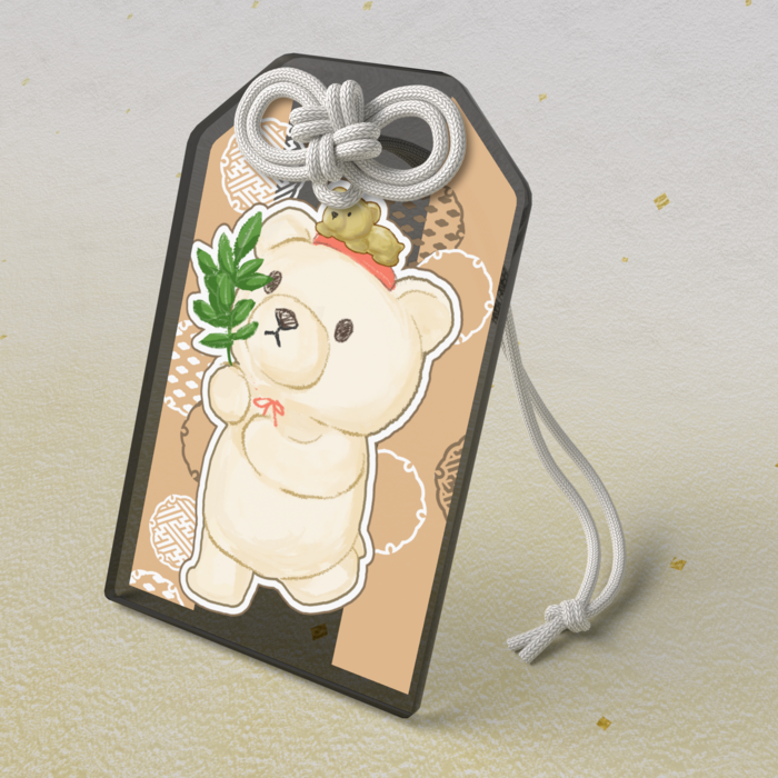 アクリルお守り - 50 × 80mm ブラック