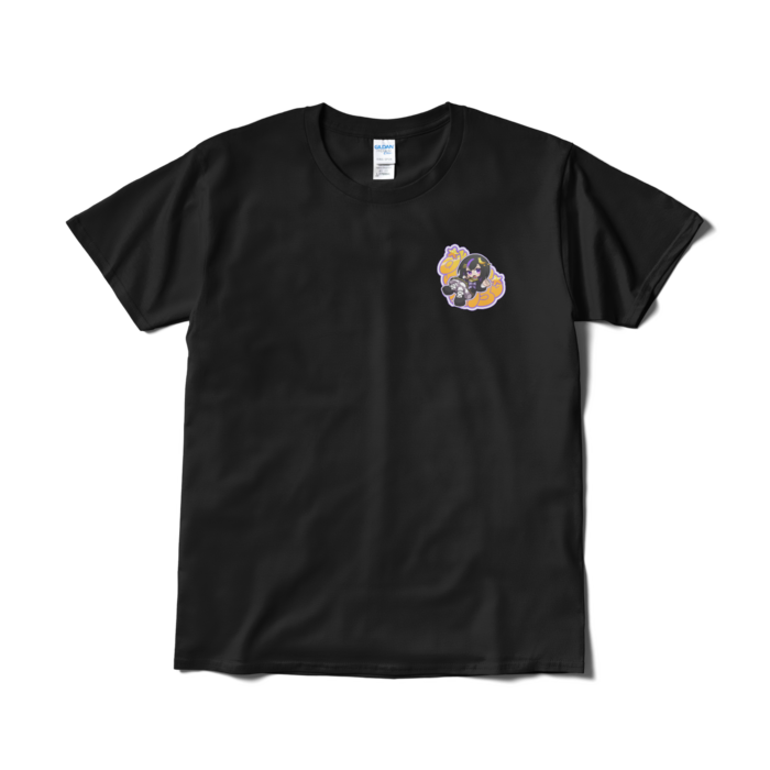 グラフィティ+イラストTシャツ - L - ブラック