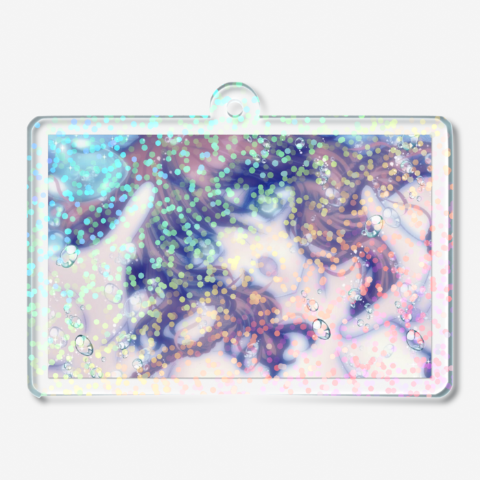 ホログラムアクリルキーホルダー - 50 × 50mm