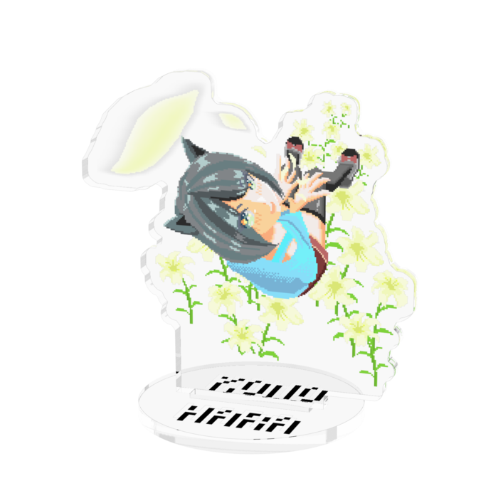 お花畑アクリルフィギュア - 70x70mm