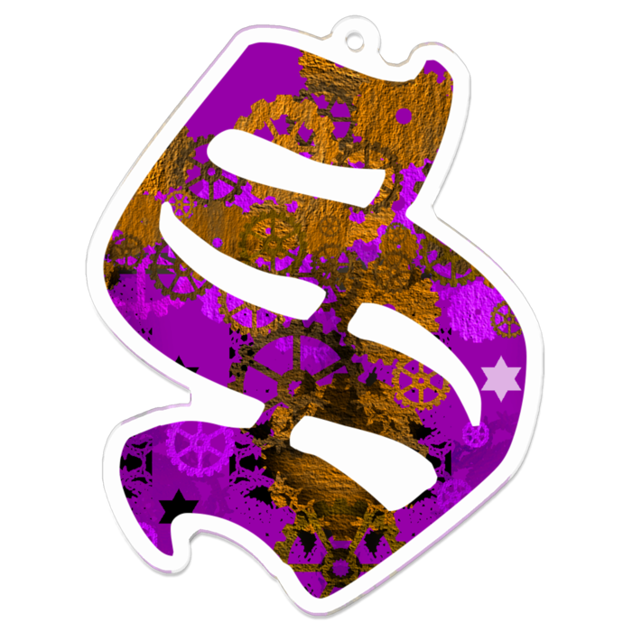 紫S　アクリルキーホルダー - 70 x 70 (mm)