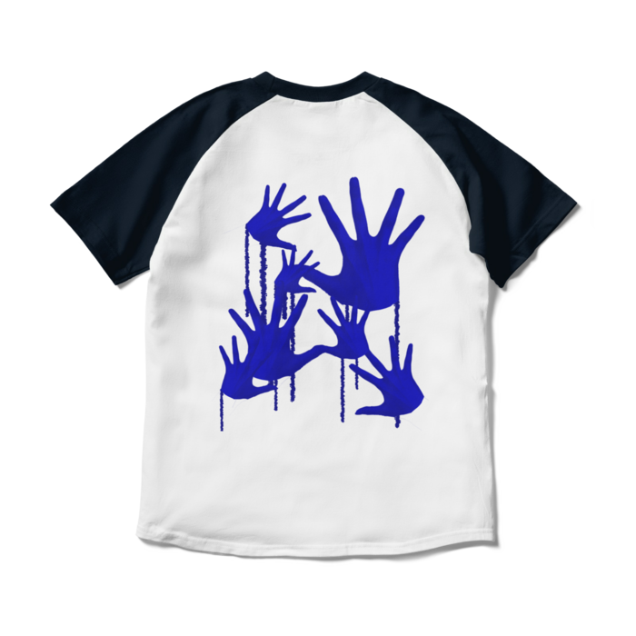 ラグランTシャツ - M - ホワイト×ネイビー