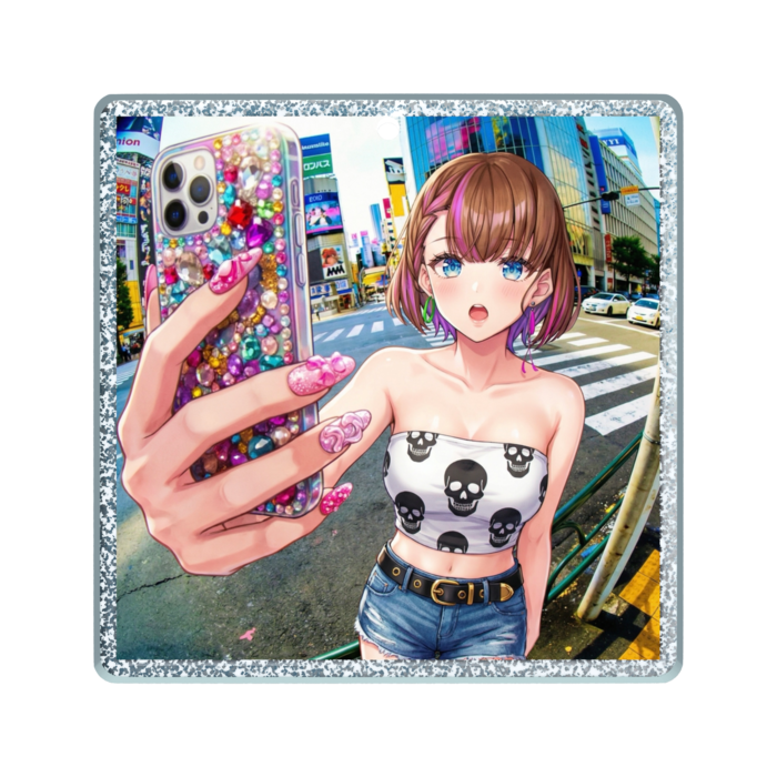 ラメアクリルキーホルダー - 50 × 50mm