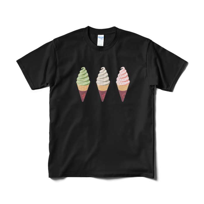 和柄ソフトTシャツ(短納期) - M - ブラック