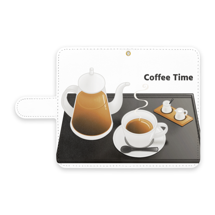 手帳型Androidケース　ストラップ穴あり　白色　S（小）