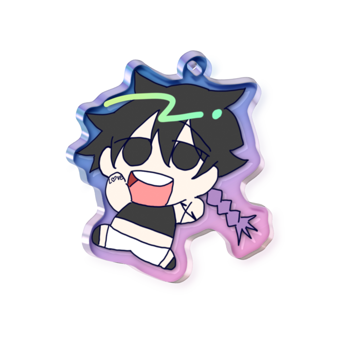 オーロラアクリルキーホルダー - 50 × 50mm