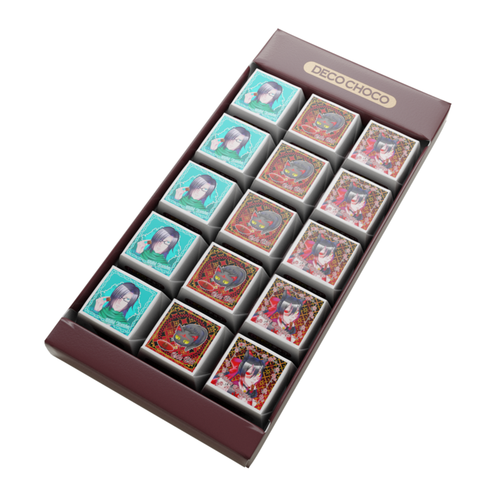 DECOチョコ15個 - 列ごとにデザイン
