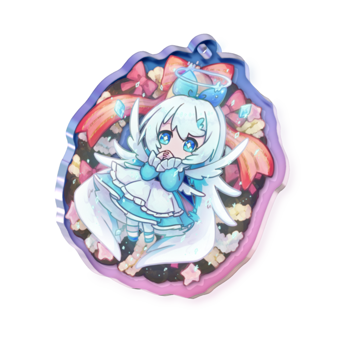 オーロラアクリルキーホルダー - 50 × 50mm