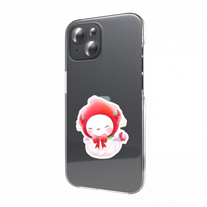 スマホステッカー にこにこいちご