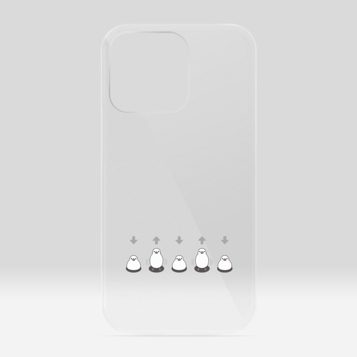 クリアiPhoneケース 白文鳥(濃色用) iPhone 13Pro