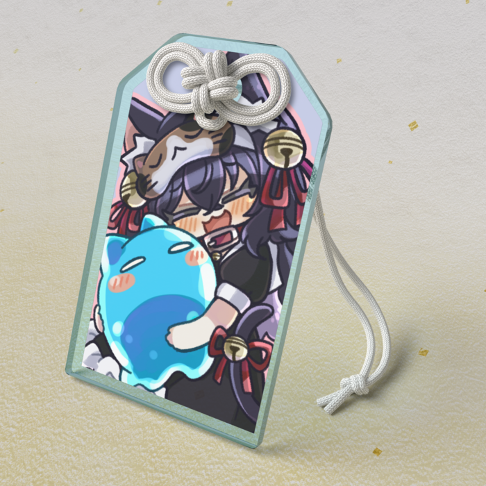 アクアブルー お守り - 50 × 80mm