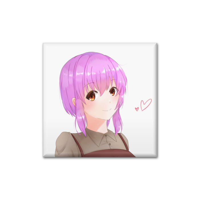 りいな 缶バッジ - 四角形40mm