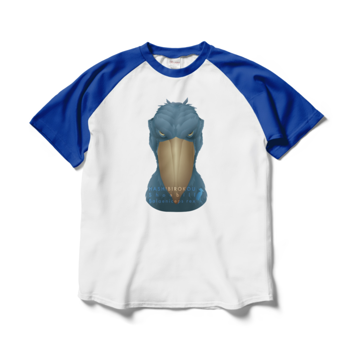 ラグランTシャツ - L - ホワイト×ロイヤルブルー