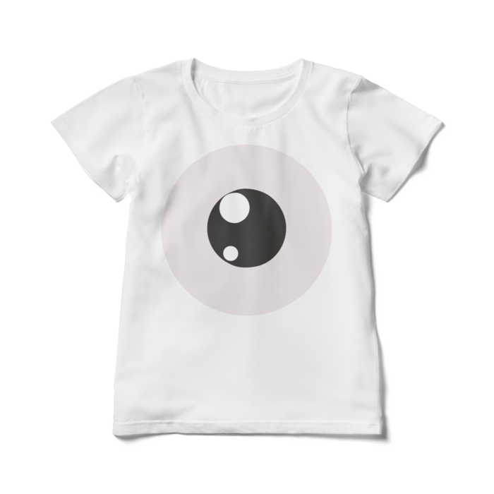 めだまレディースTシャツ - L - 白
